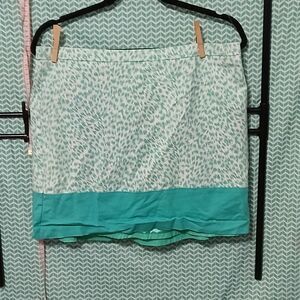 Michael Kors Teal and White Mini Skirt